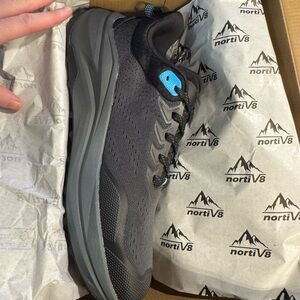 NOR Trail Sneaker in Black with Turquoise Accent